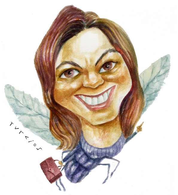 Caricatura de Ana Maiques por Turcios para la campaña